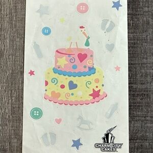 💞 New Baby Shower Stork Cake Scrapbook Craft Stickers